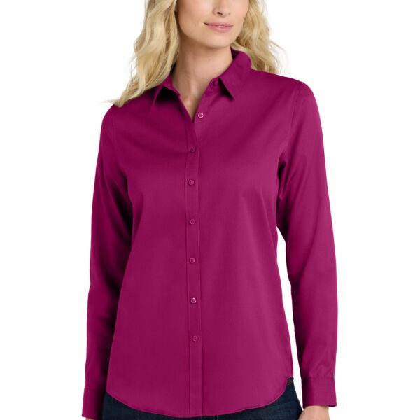 Women's Twill Button-Up, Long-Sleeve Thumbnail