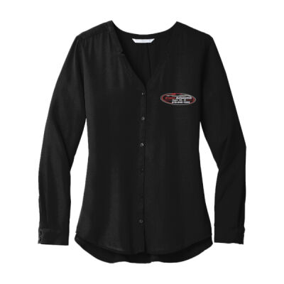 BRO - Women's Button Front Blouse, Long-Sleeve Thumbnail
