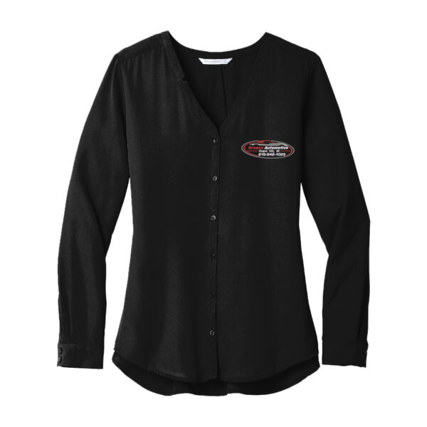 BRO - Women's Button Front Blouse, Long-Sleeve Thumbnail
